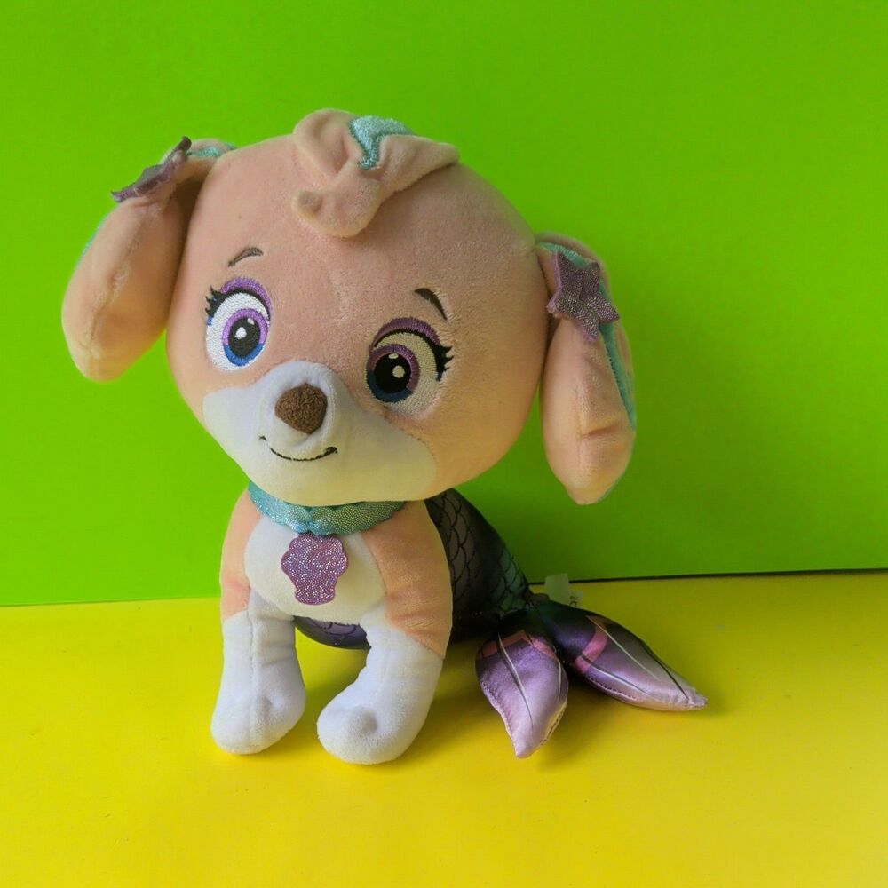 Paw Patrol Stuffed Animal CORAL Aqua Pups Plush Mermaid Dog GUND / Spin Master